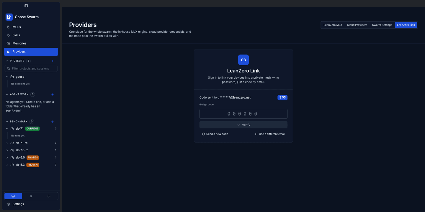Code sent to a masked address, a 6-digit code field and a countdown timer.