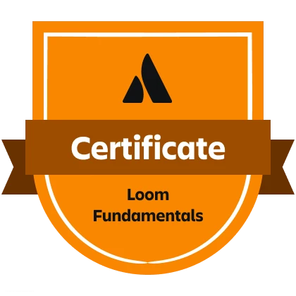 Atlassian Credentialed in Loom Fundamentals (Loom Fund.) — Atlassian Certified Professional badge